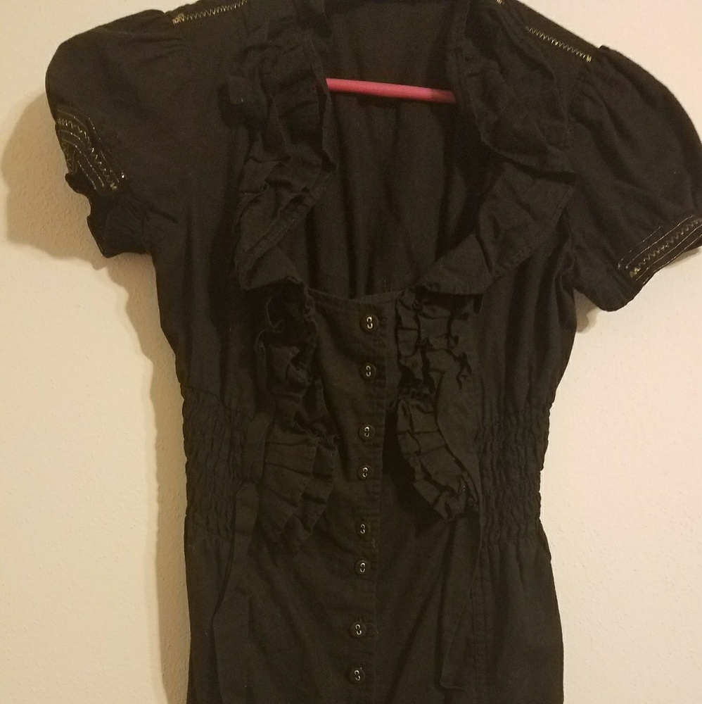 Vintage black blouse/button down